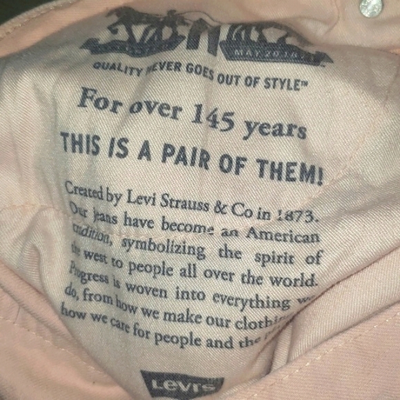 Levis 511 34 Longline Skinny High Rise Coral Pink Distressed Shorts - Picture 8 of 11